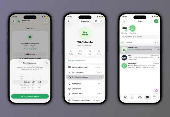 WhatsApp agendar mensagens grupos