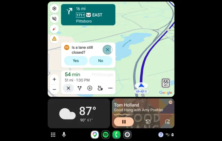 Android Auto Google Maps notificações alertas