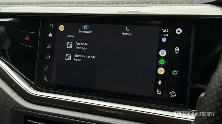 Android Auto Google Meet videochamadas