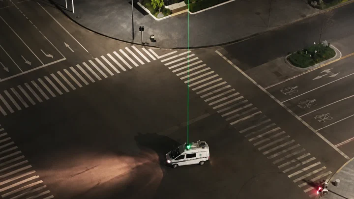 Ilustração laser para medir poluição