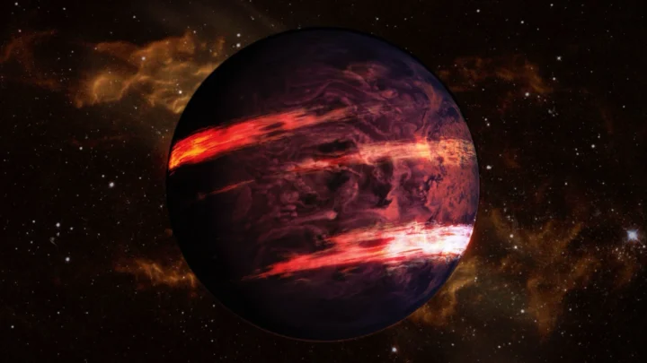 Ilustração de campos magnéticos em exoplanetas