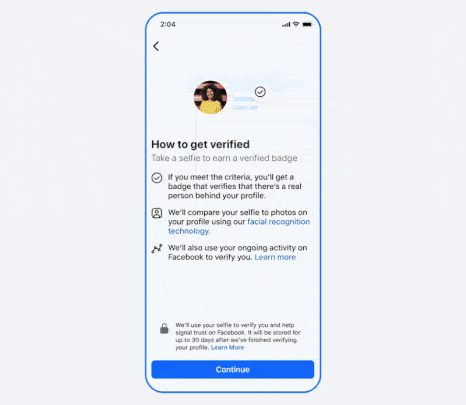 Meta Facebook selo verificação