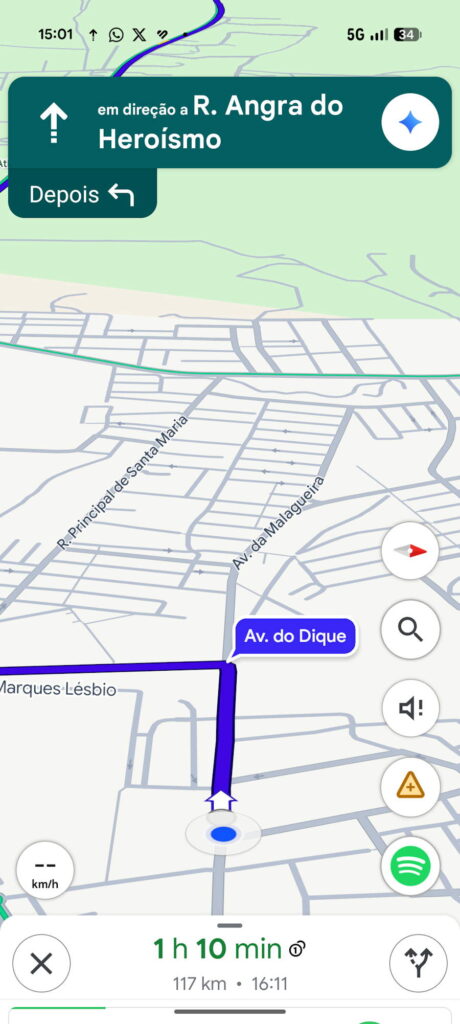 Google Maps navegação imersiva velocimetro Android Auto