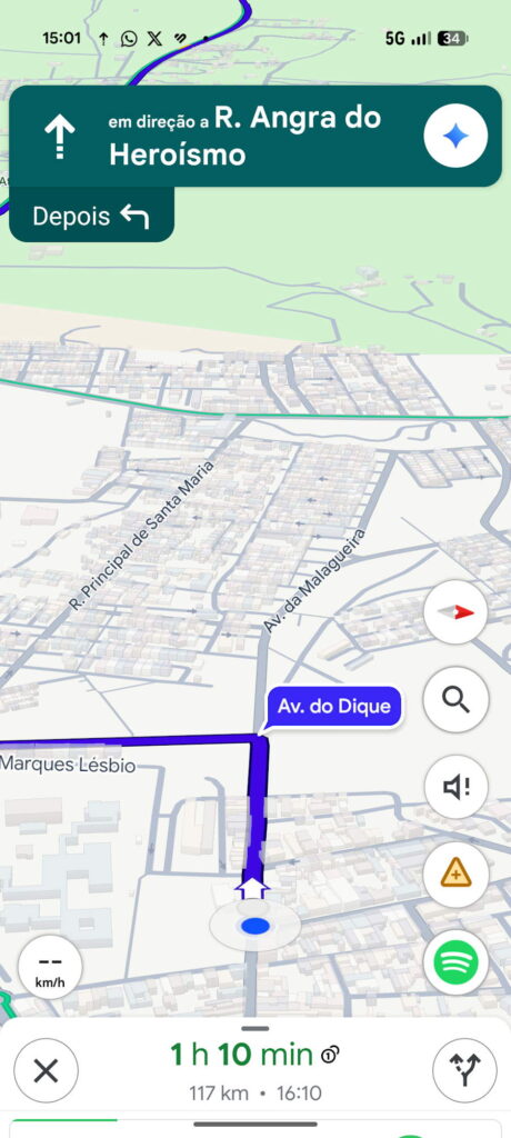 Google Maps navegação imersiva velocimetro Android Auto