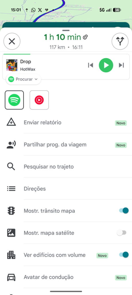 Google Maps navegação imersiva velocimetro Android Auto