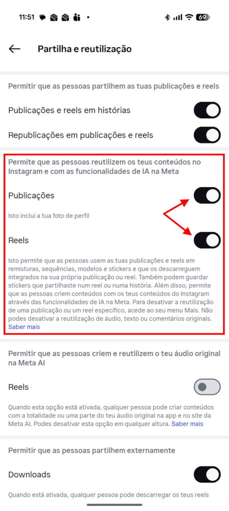 Meta gerador imagens Instagram