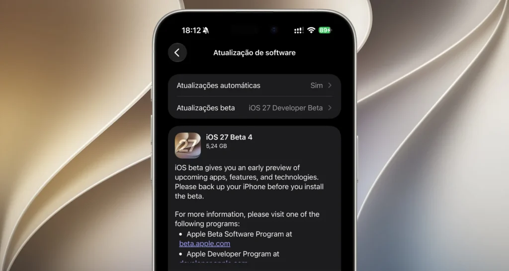 Apple lança o iOS 27 beta 4 com melhorias para a nova Siri AI