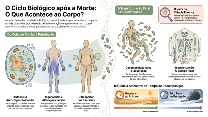 Ilustração do ciclo biológico após a morte