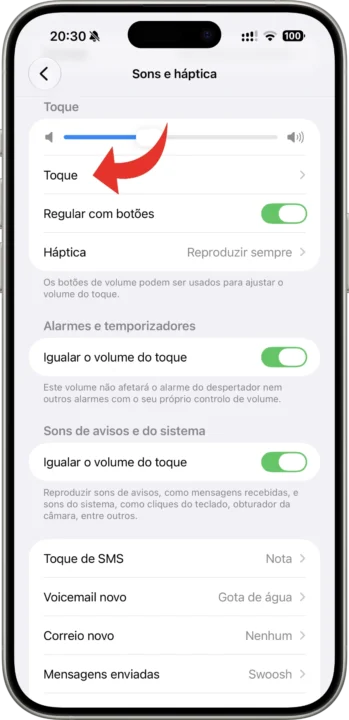 Imagem de MP3 como toque no iPhone