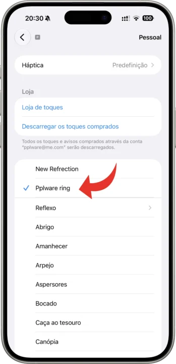 Imagem de MP3 como toque no iPhone