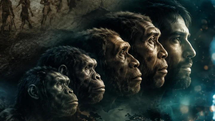 Ilustração da evolução da espécie humana