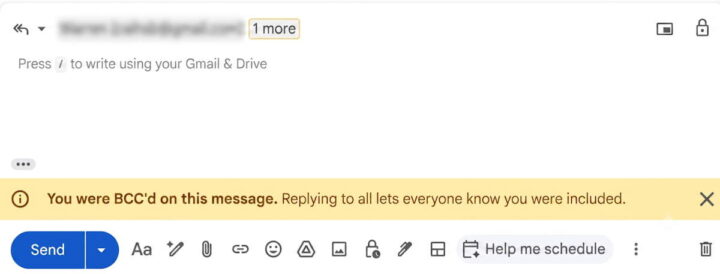 Gmail Google alerta BCC