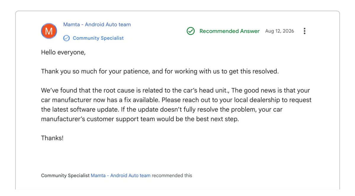 Android Auto Google ligação bugs