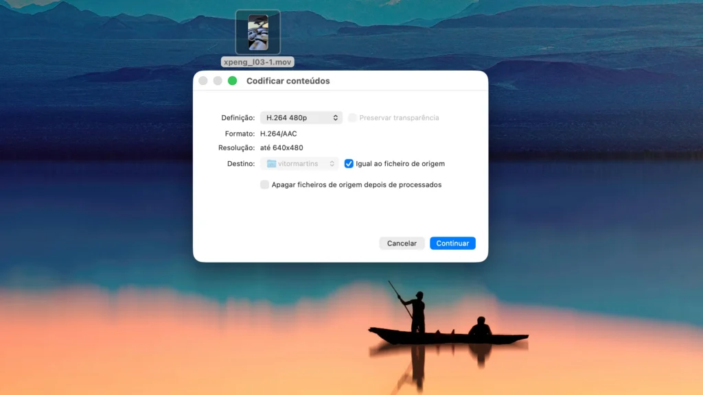 Dica Mac: use a opção converter um vídeo diretamente no Finder