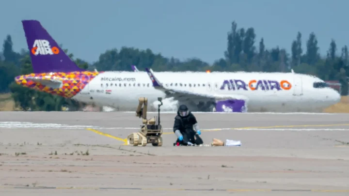 Imagem do drone no Aeroporto de Leipzig/Halle