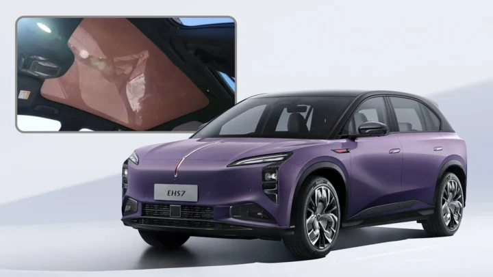 Imagem teto solar de um carro elétrico chinês