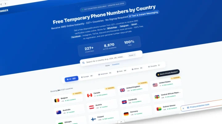 Imagem do serviço Temp Number, que permite receber SMS
