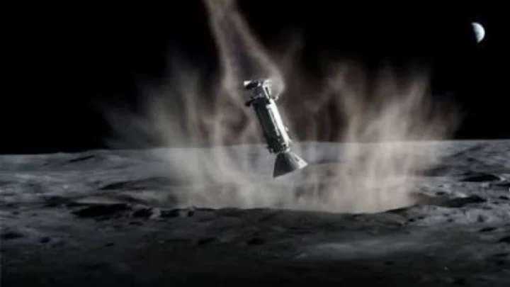 Ilustração impacto do foguetão da SpaceX com a Lua