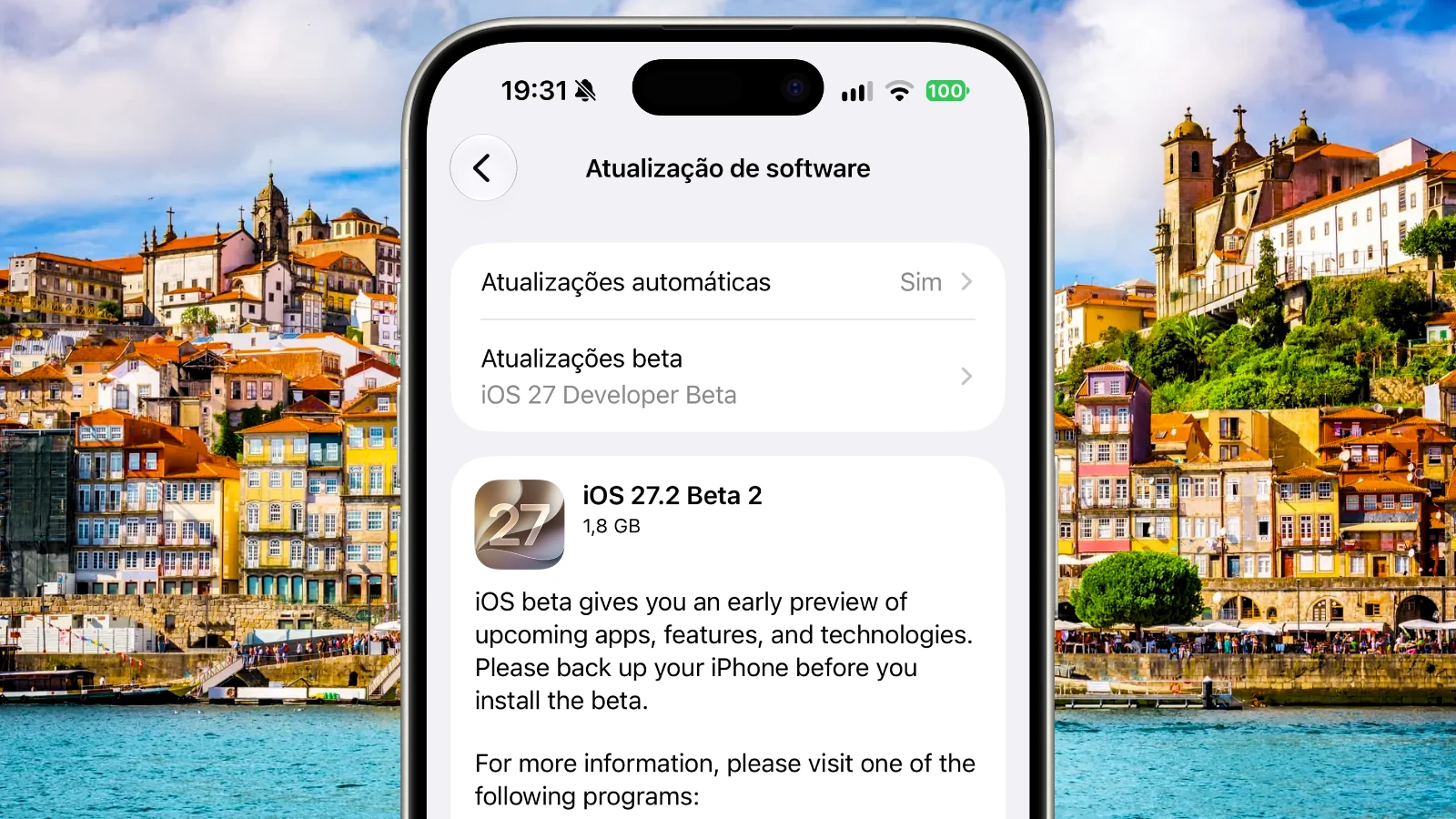 Apple lançou a beta 2 do iOS 27.2 para programadores