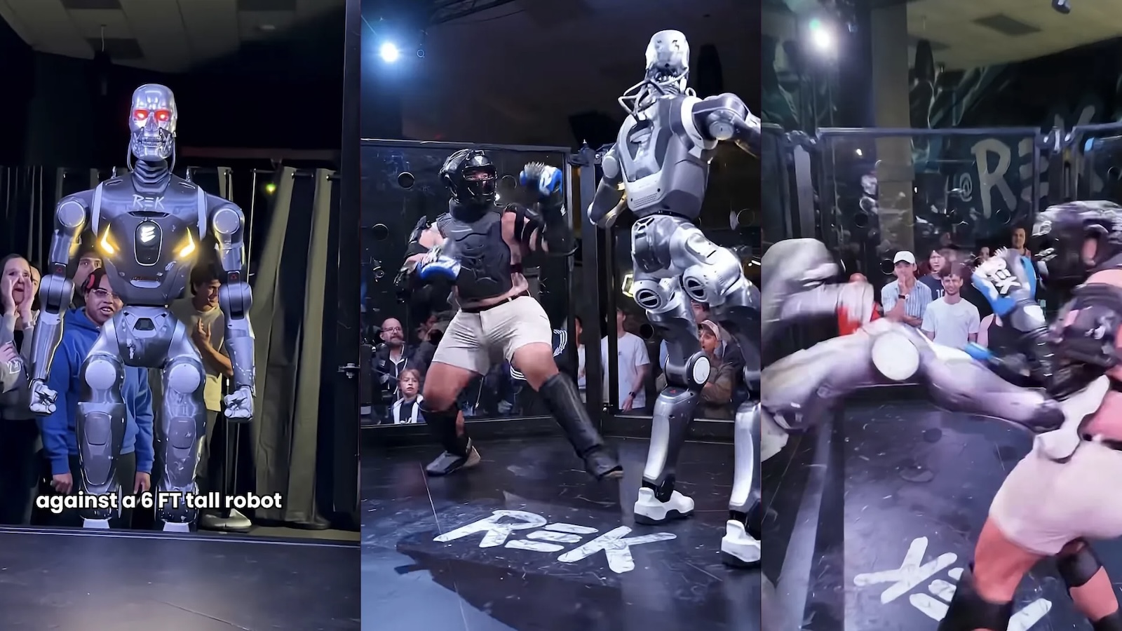 Vídeo mostra o primeiro combate de MMA entre um humano e um robô humanoide