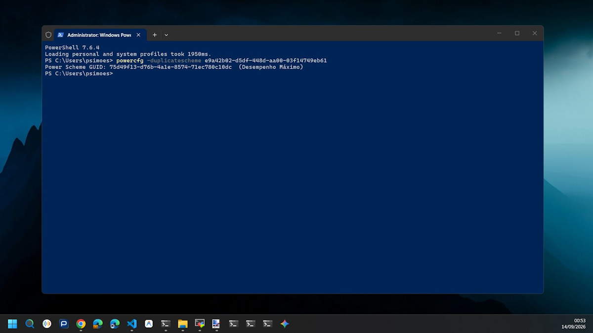 Windows 11 Microsoft energia Desempenho Máximo