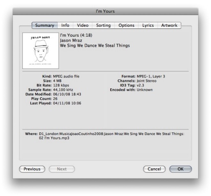 Letras do iTunes para o iPods e iPhones